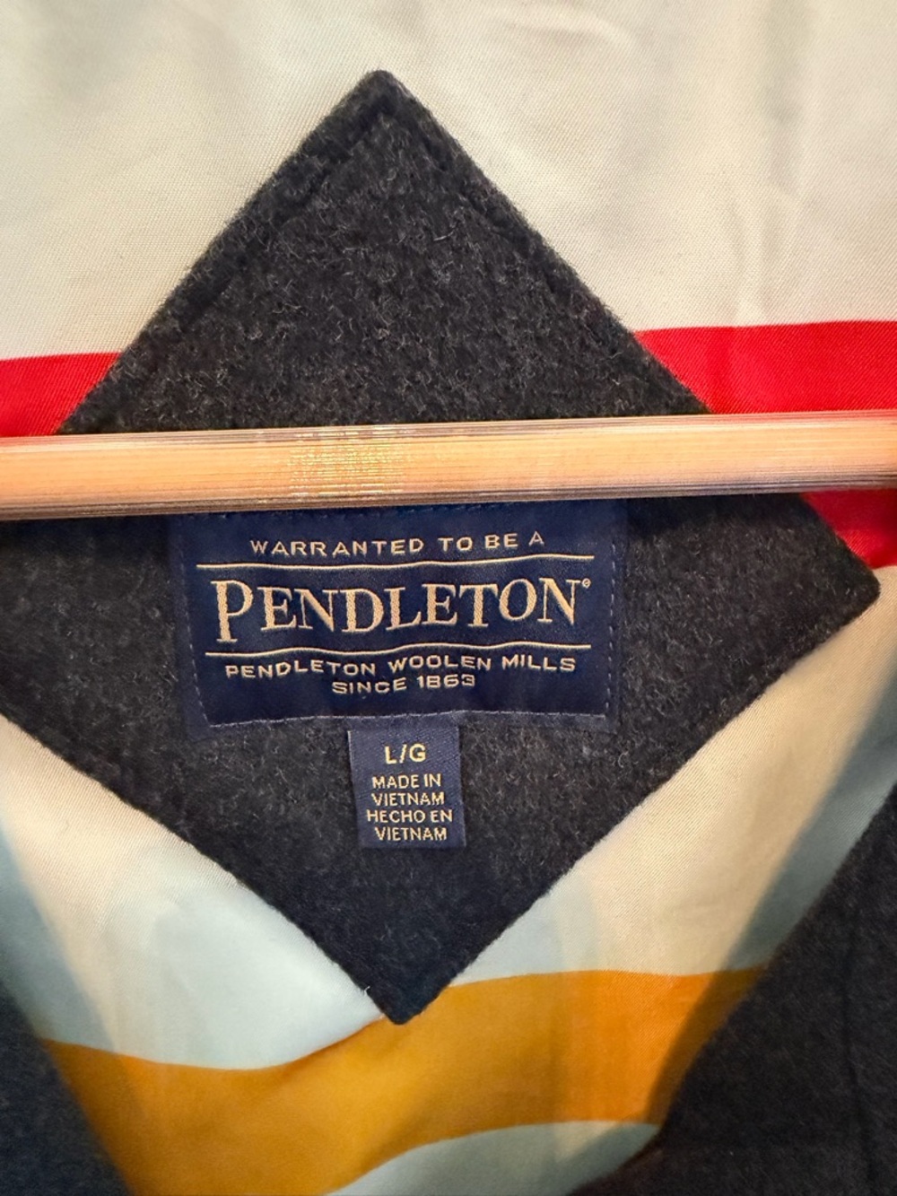 Pendleton Wool Coat Jacket Stripped Blanket  Lining Women’s Size Large Grey - Picture 2 of 6